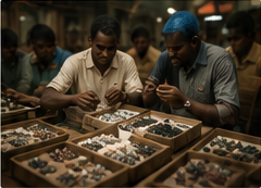 A local East African gemstone market