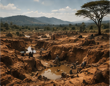 East African gemstone mining area