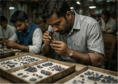 A local Sri Lankan gemstone market