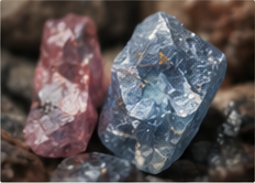 Rough gemstones at the source