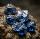 Blue sapphire rough at the source